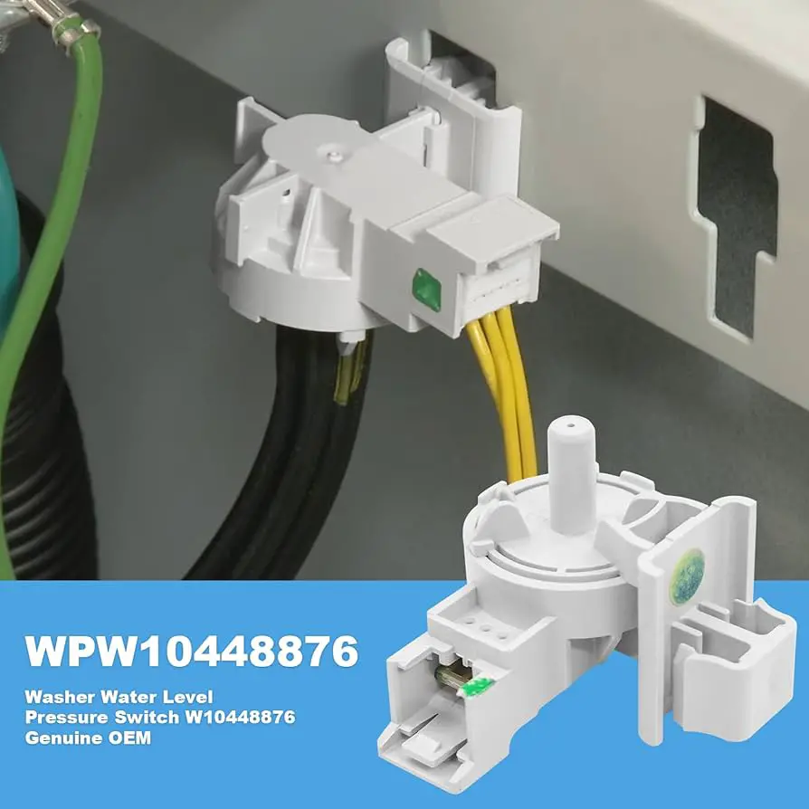 Genuine OEM WPW10448876 Washer Water Level Pressure Switch