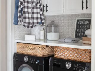 Shelf above Washer And Dryer